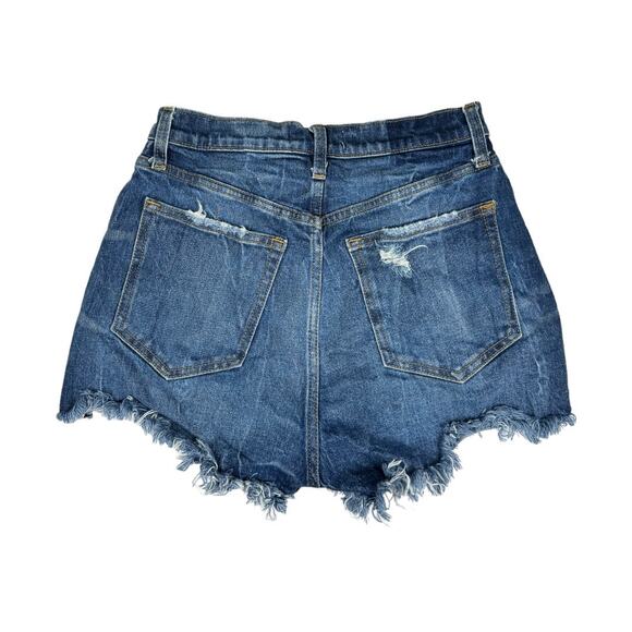 Abercrombie & Fitch Curve Love High Rise Mom Short 27 Distressed Denim - Picture 2 of 6